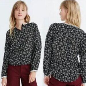 Madewell Cotton Blouse NWT Ditsy Floral Long Sleeve Plus Poet Romantic sz XXL